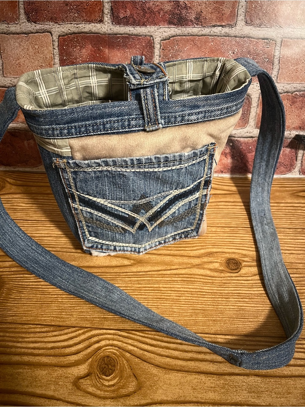 Denim Crossbody Bag - Upcycle Jean Shoulder Bag